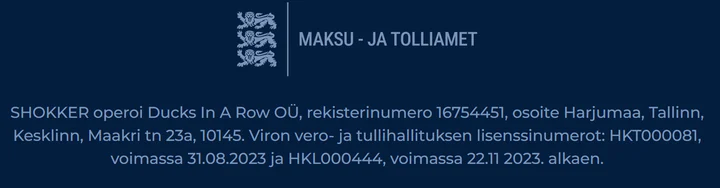 shokker casino operaattori
